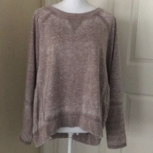 DKNY loose bejeweled brown sweatshirt size M